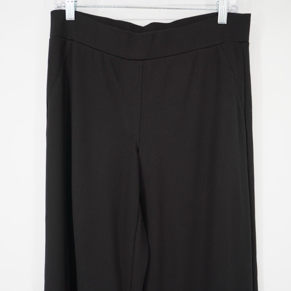 Quince Ultra-Stretch Ponte Knit Wide Leg Pants Black Large Careerwear Pull On - Picture 9 of 15